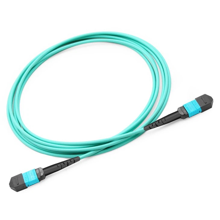 3.0mm 100G 24 Cores MPO to MPO OM3 Fiber Optical OFNR Riser Multicore Cable Solution